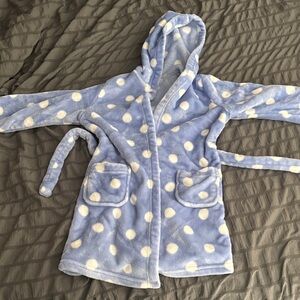Cozy Blue Polka Dot Kids robe